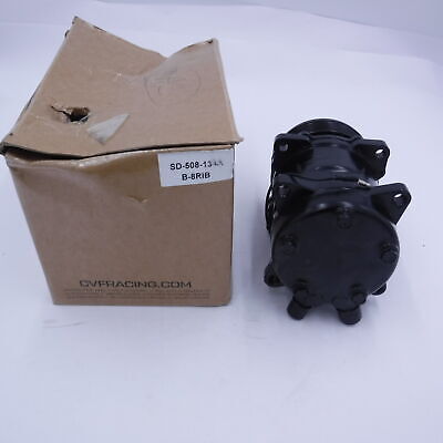 Black Sanden 508 AC Compressor; 8 Rib Serpentine Clutch R134A A/C ...