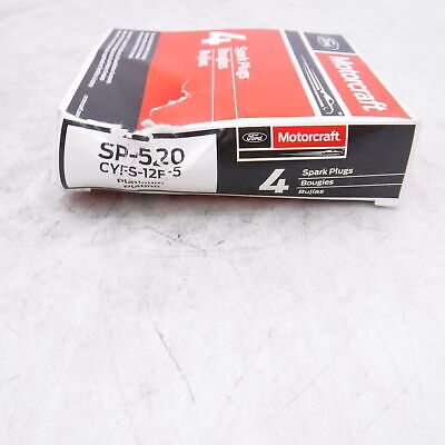 Set of 4 Genuine OEM Ford Motorcraft SP520 Spark Plugs Ford CYFS12F5 ...