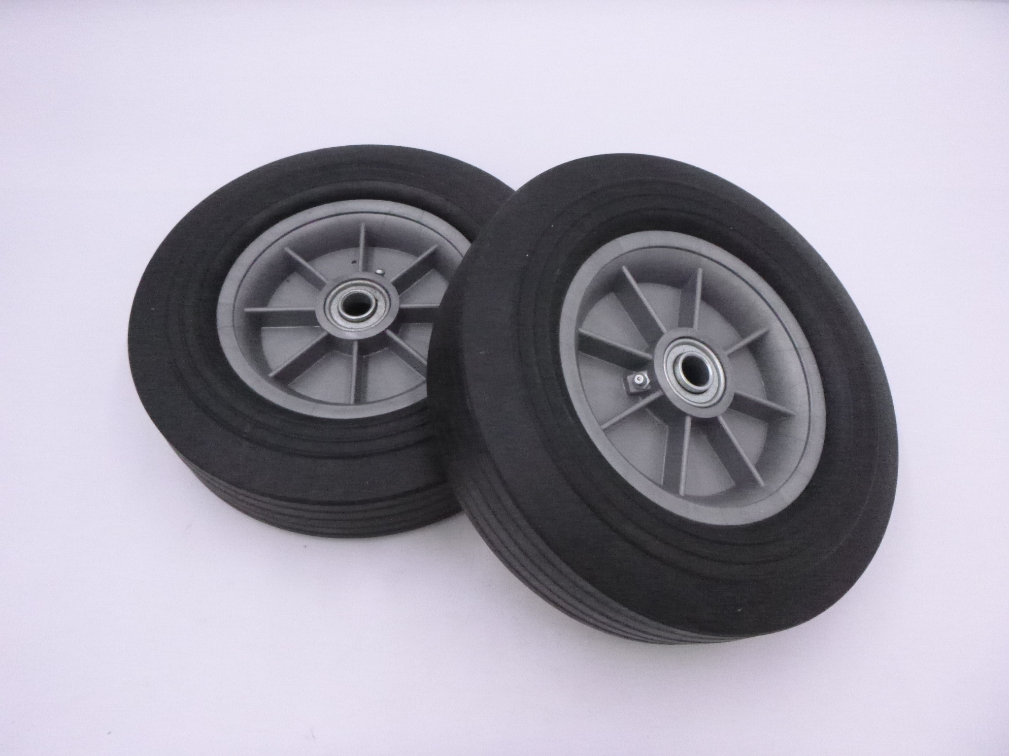 2 Pack Flat-Free Solid Rubber Wheel 10